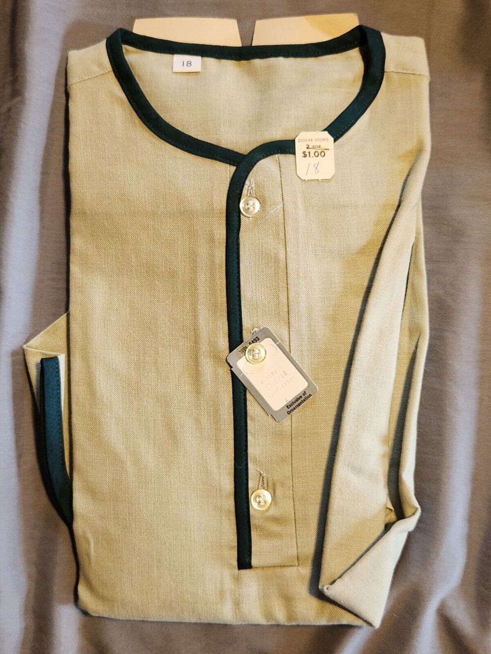 Washington DEE CEE shirt 1950's or older NOS size 18 still has pins never open